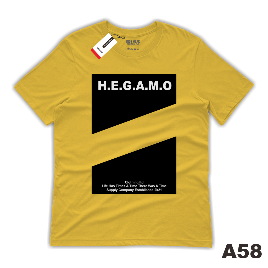 HEGAMOKids Baju Kaos Anak distro Laki Laki 1-12 tahun Warna mustard bahan katun premium distro | HGM
