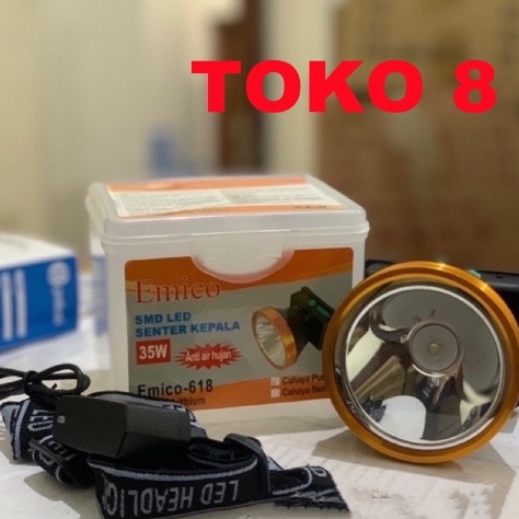 Get Product SENTER KEPALA LED  HEAD LAMP 35W E618 EMICO WATER PROOF KEPALA BESAR