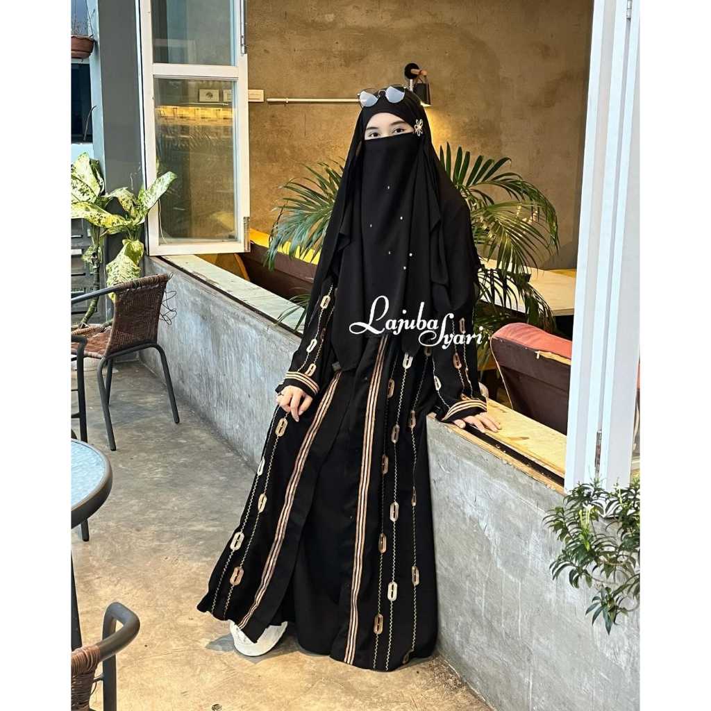Abaya outer terbaru- gamis cardigan kekinian -abaya arab- gamis hitam -abaya hitam-rehana outer-syah