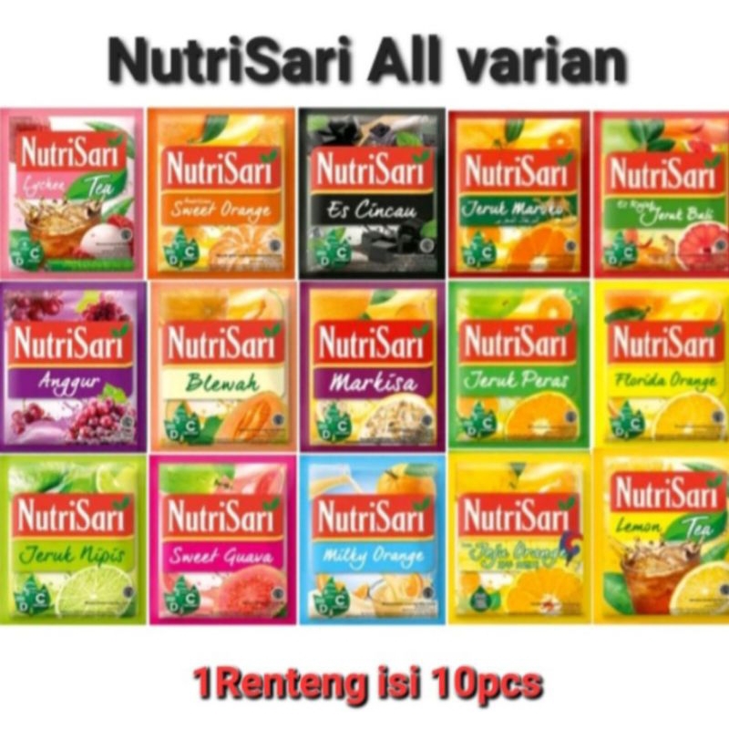 

NutriSari Minuman Serbuk. All Varian 1 renteng isi 10 pcs