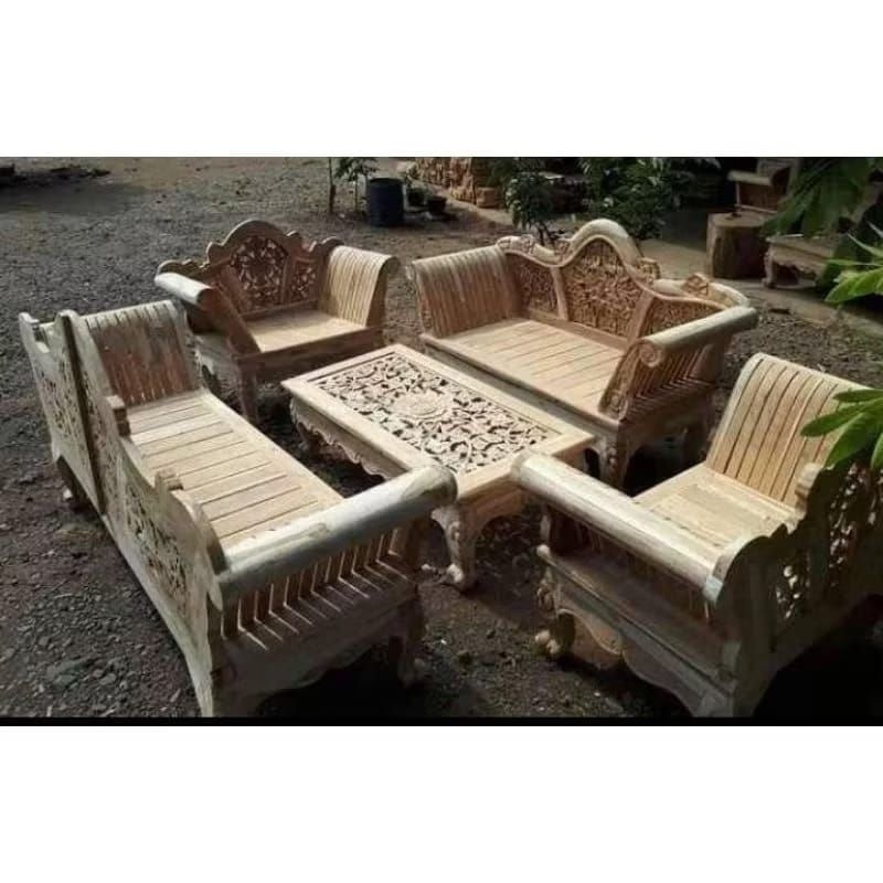 KURSI TAMU MADURA UKIR ASLI JEPARA SET KURSI TAMU