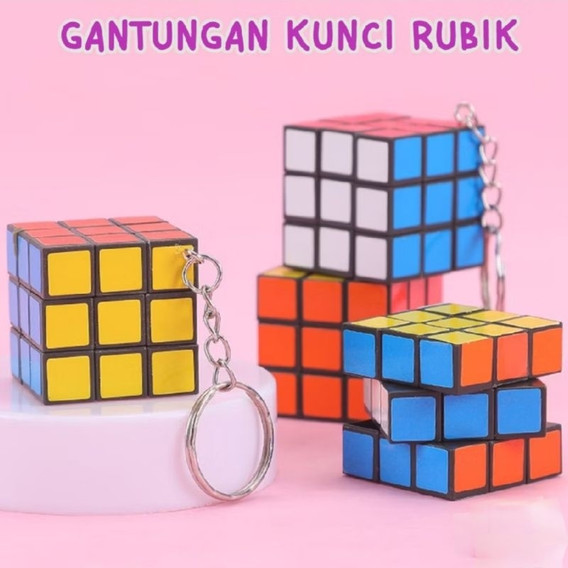 Gantungan Kunci Rubik Mini 3x3 Gantungan Konci Lucu Anti-mainstream Viral Termurah Terlaris Ganci