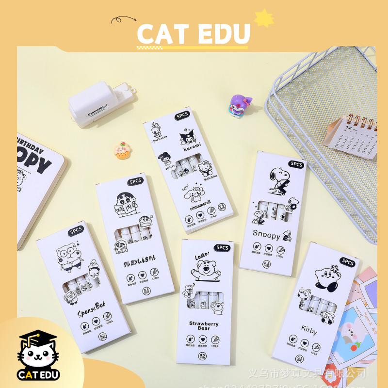 

0.5mm 5Pcs pulpen Pena Sanrio miloli mekanik Pen pen gel Black