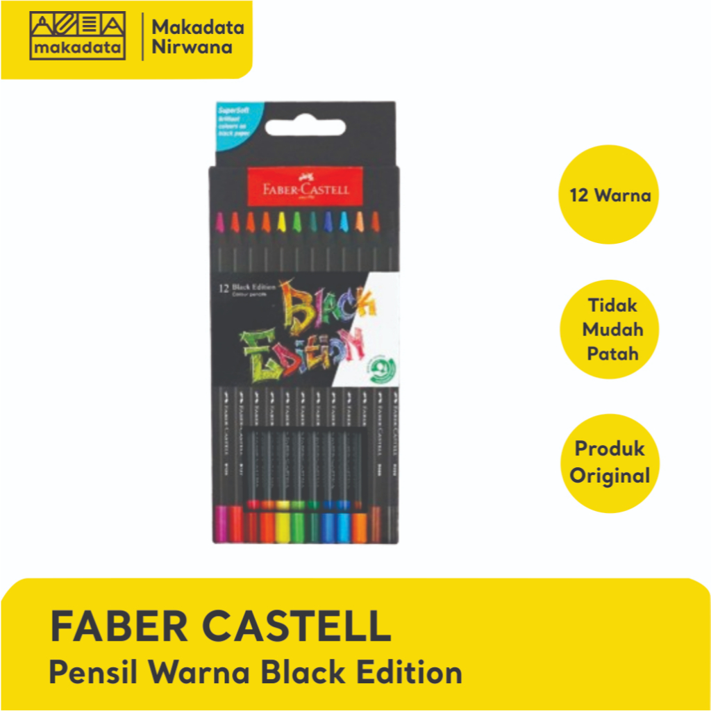 

FABER CASTELL PENCIL/PENSIL WARNA BLACK EDITION 12WARNA (1 PCS)