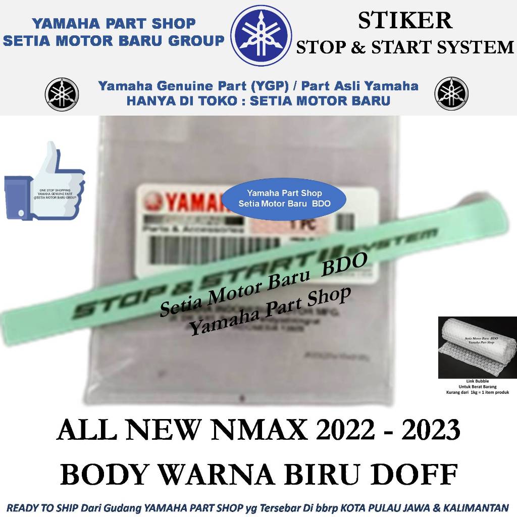 Stiker Stop & Start System Body Biru Doff All New Nmax N Max 2022 Ori Asli Yamaha Bandung