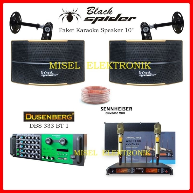 Paket Karaoke Rumahan Speaker Pasif 10 Inch Black Spider Original