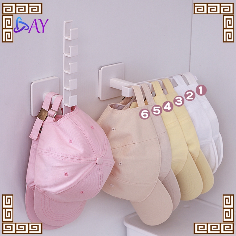 Penyimpanan Topi Gantungan Topi Dinding Tempel Bentuk-L Organizer Gantungan Topi Cap Hanger