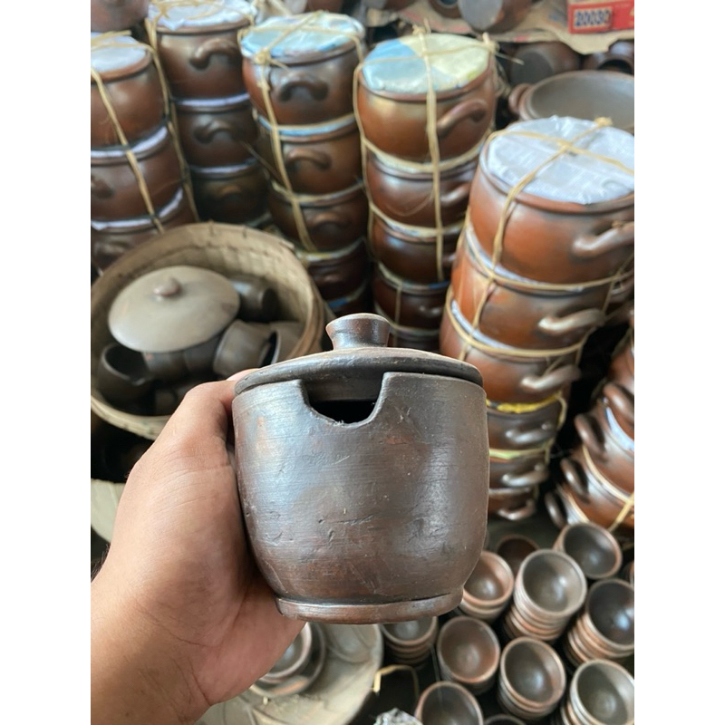 mangkok sambal tanah liat gerabah