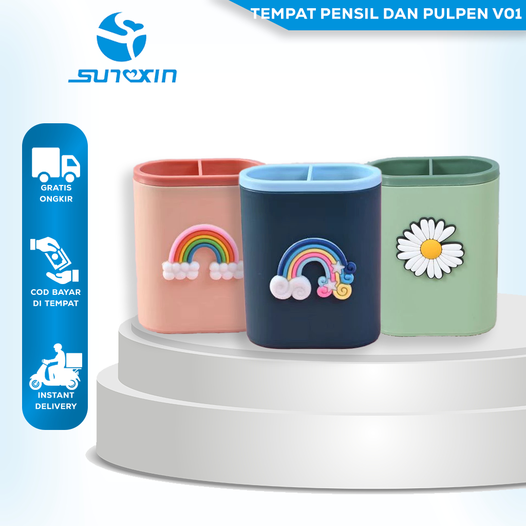 

SUNXIN Tempat Pensil Dan Pulpen Serbaguna V01 Desktop Multifungsi Pen Holder Gaya Korea