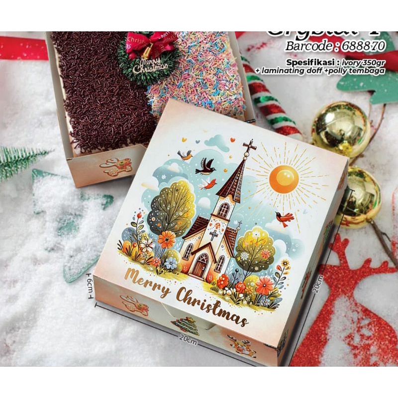 

Xmas Christmas Natal Dus Kue Cake Ukuran 20*20*6 cm per 2 pcs