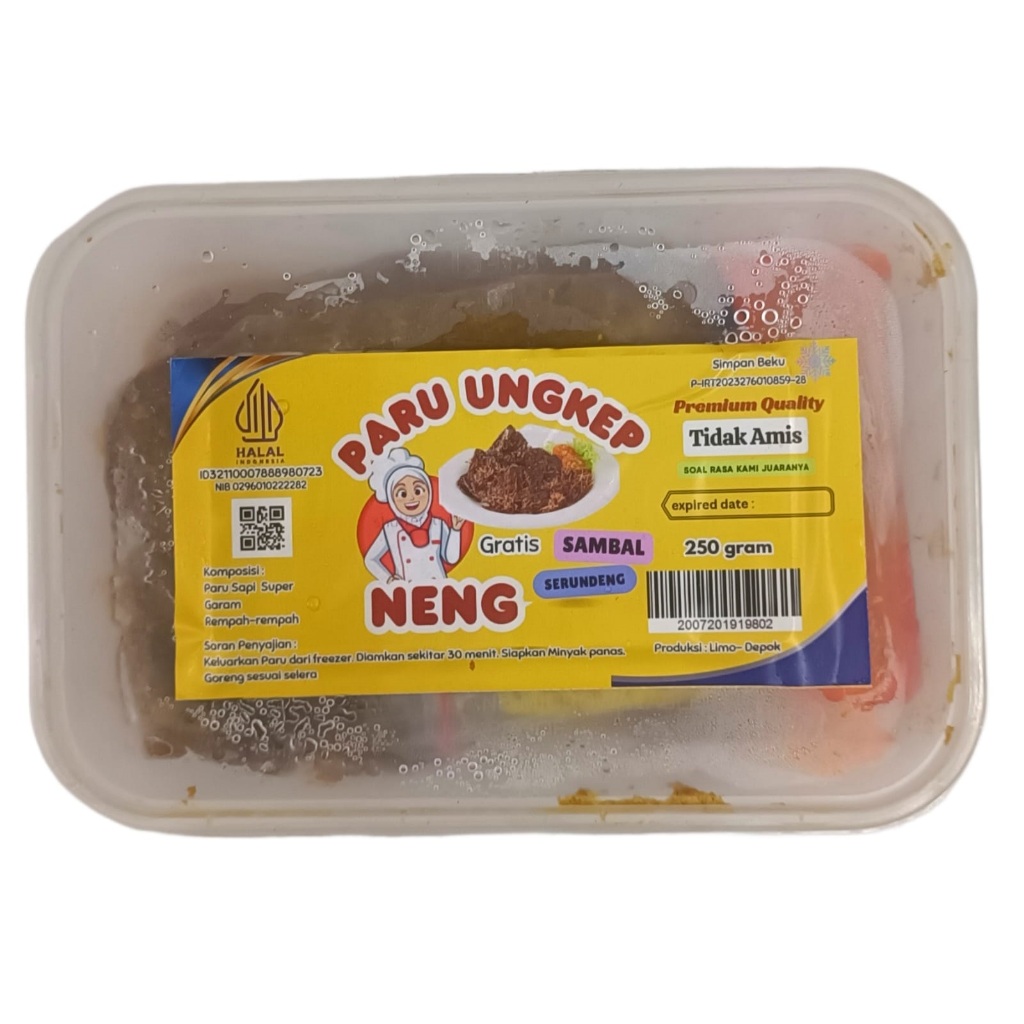 

Paru Sapi Ungkep Neng + Sambal serundeng 250 Gram - Siap Goreng