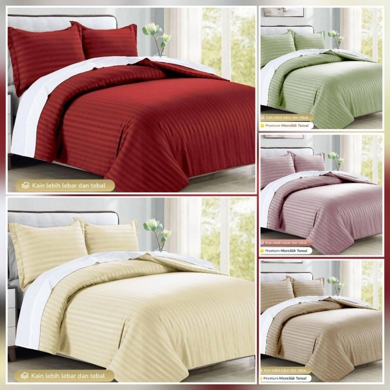 Sprei Set MICROTENCEL PREMIUM SALUR size 90x200-200x200