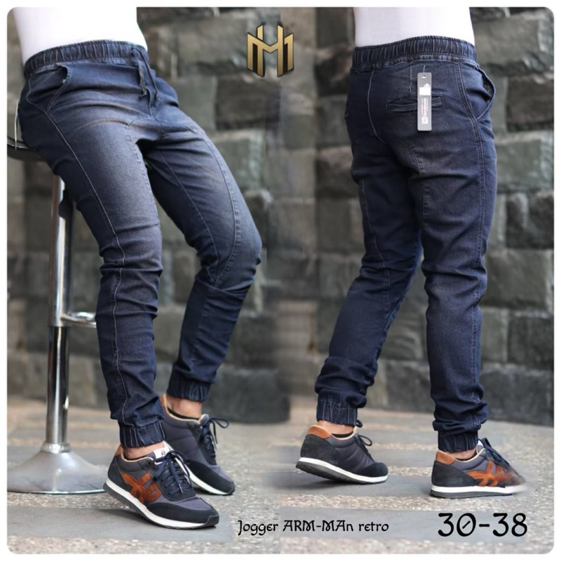 Celana Jeans Jogger Pria (CJJP) - Jogger Jeans Panjang Pria Premium - Jogger Jeans Paling Hits