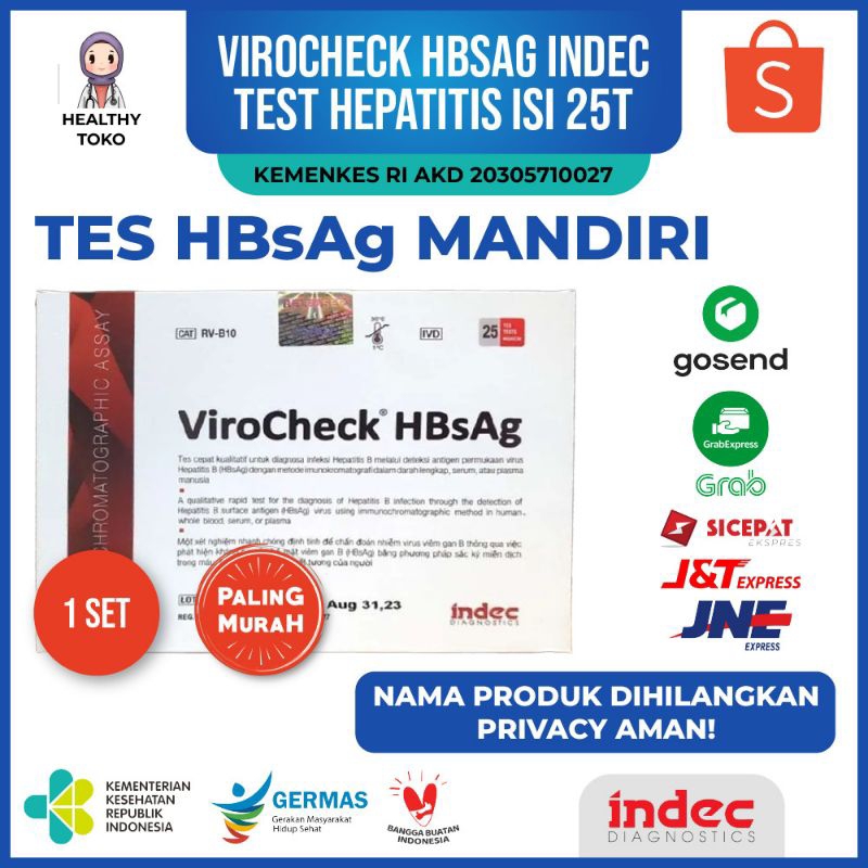 Test HBsAg Hepatitis ViroCheck Indec Top IS 1 set JunDW