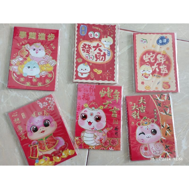 

angpao imlek 2025 tahun ular ukuran sedang 1 bks isi 6