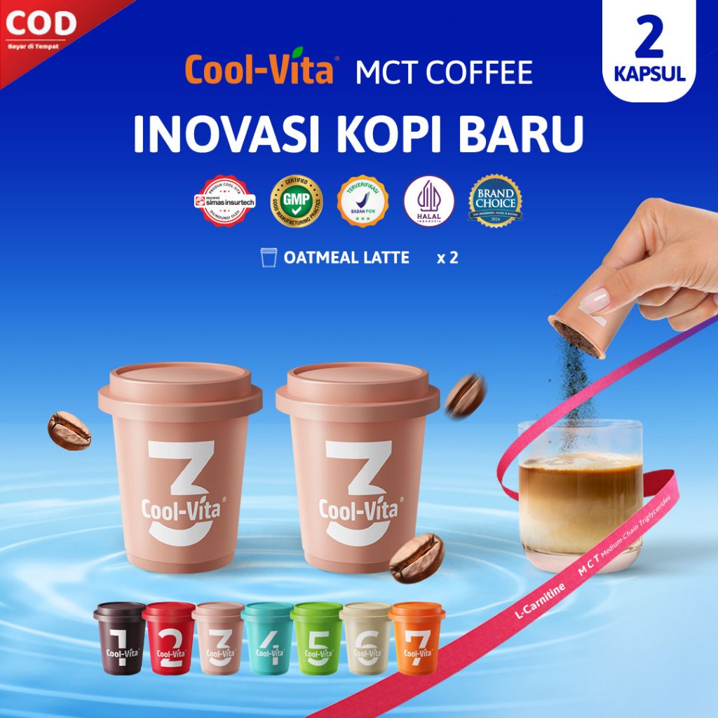 

[1 Box] Coolvita MCT Coffee Capsule Oatmeal Latte Inovasi Kopi Baru