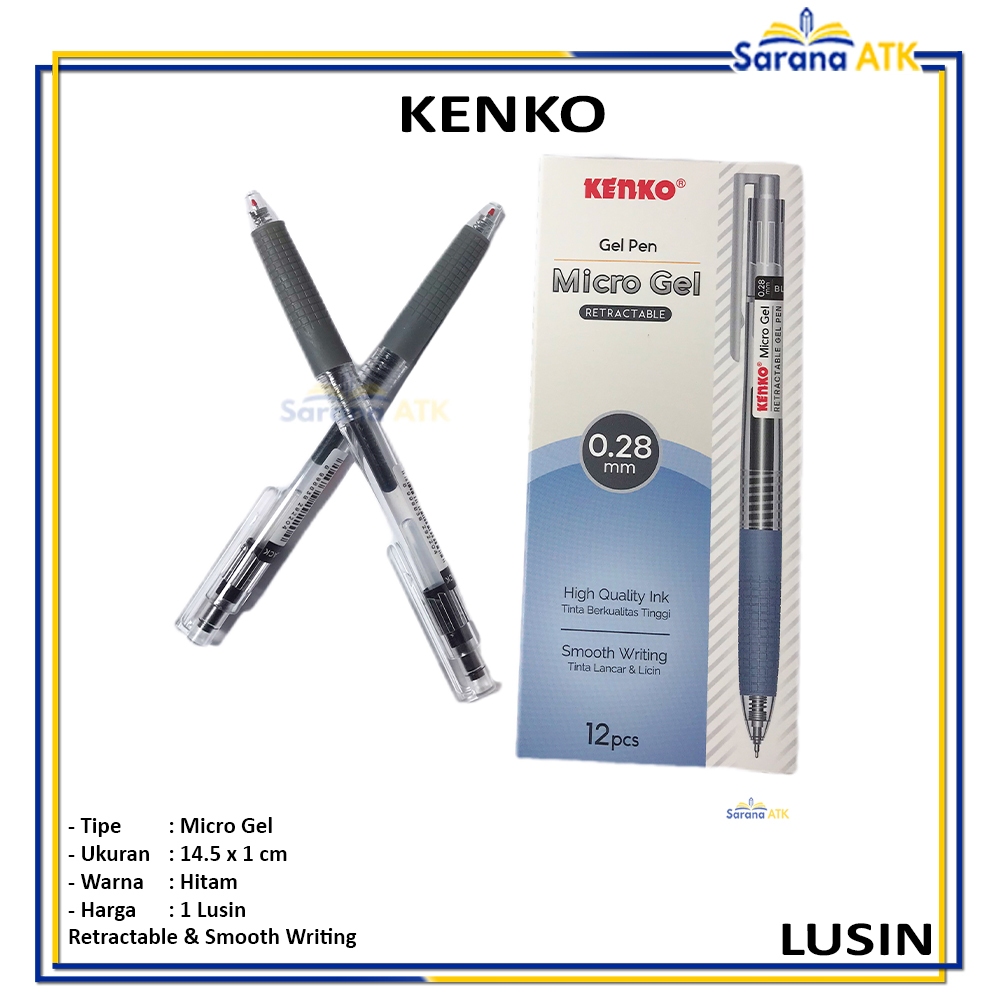 

KENKO - Pulpen Gel Pen Micro Gel Retractable 0.28 mm - LUSIN