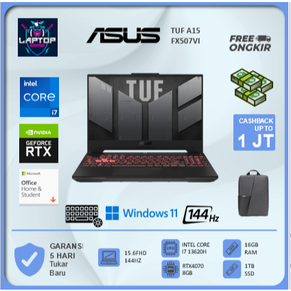 ASUS TUF F15 FX507VI I7 13620H RTX4070 8GB/ 16GB 1TB W11+OHS 15.6FHD 144HZ