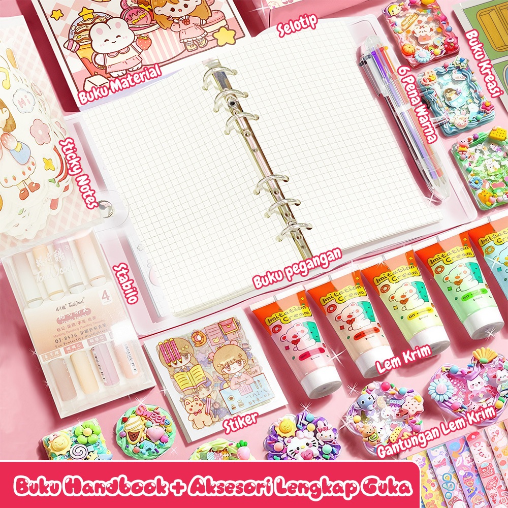 

Mainan DIY Stiker Buku Handbook & DIY Gooka Set Dekorasi Handbook Scrapbook DIY Label Buku Jurnal Anak Diary