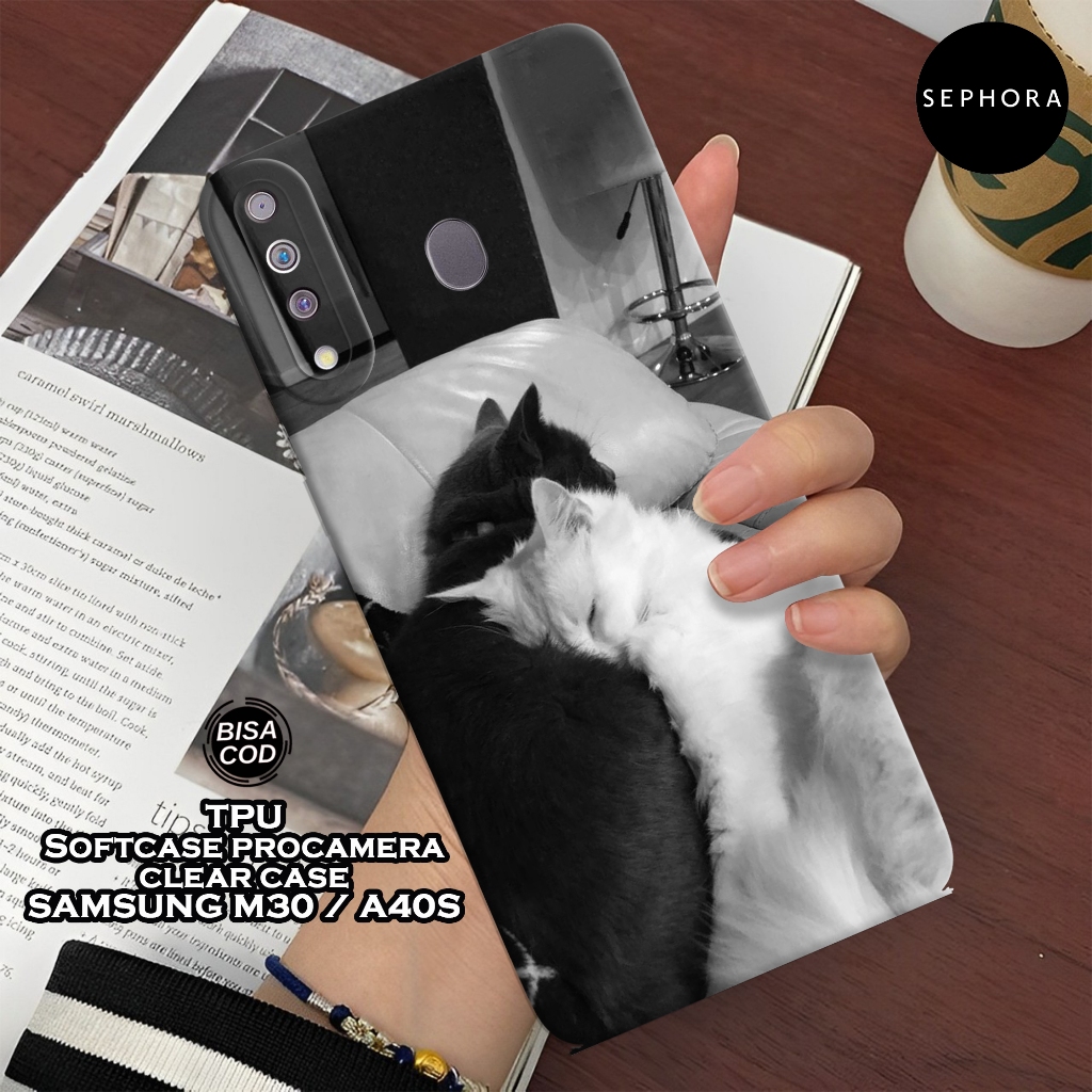 Case Samsung M30 / A40S Terbaru - Fashion Case Kucing - Softcase Samsung M30 / A40S - Case Pro Camer