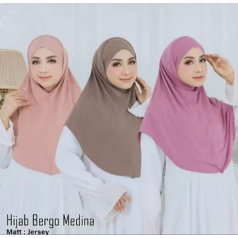Jilbab Bergo Medina/Kerudung bergo Medina premium