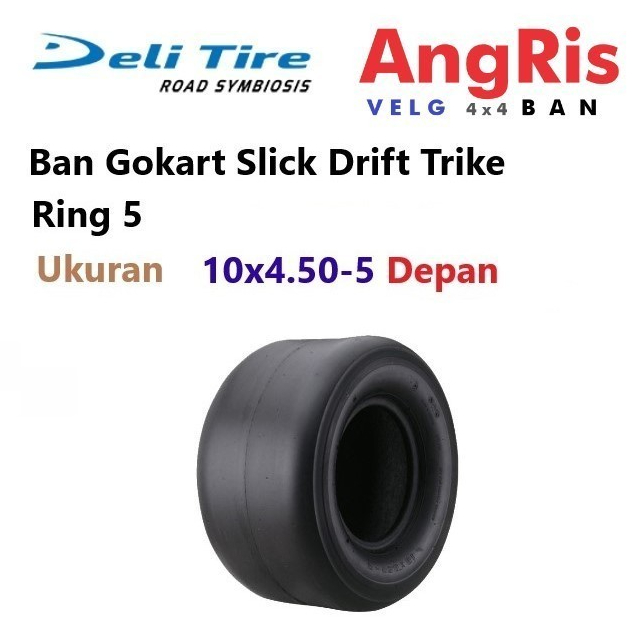 Ban Deli Tire Gokart Ukuran 10x4.50 - 5 Ban Depan Tubeless Go Ride Go Kart Slick Drift Trike Ring 5 