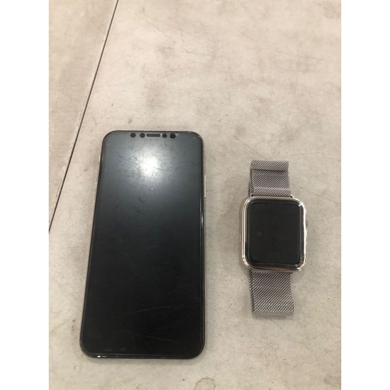 iphone X 256 white ex ibox dan iwatch gen 3 + box + charger (second)