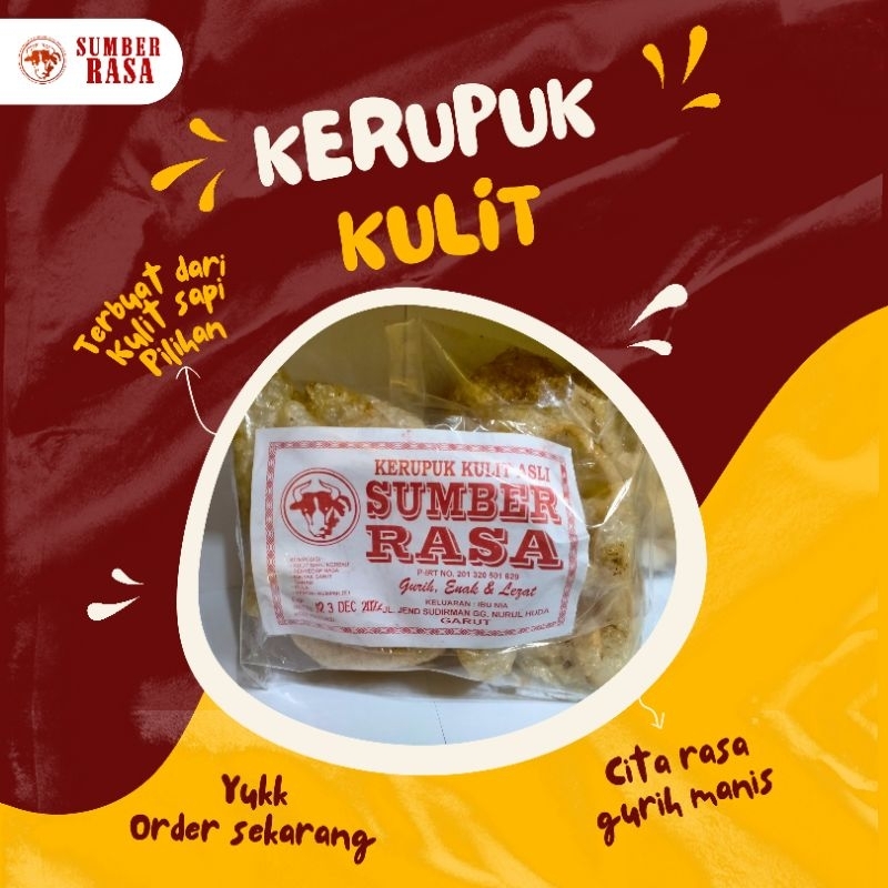 

Kerupuk Kulit Sumber Rasa Ukuran Sedang Original Gurih manis cemilan oleh oleh khas Garut