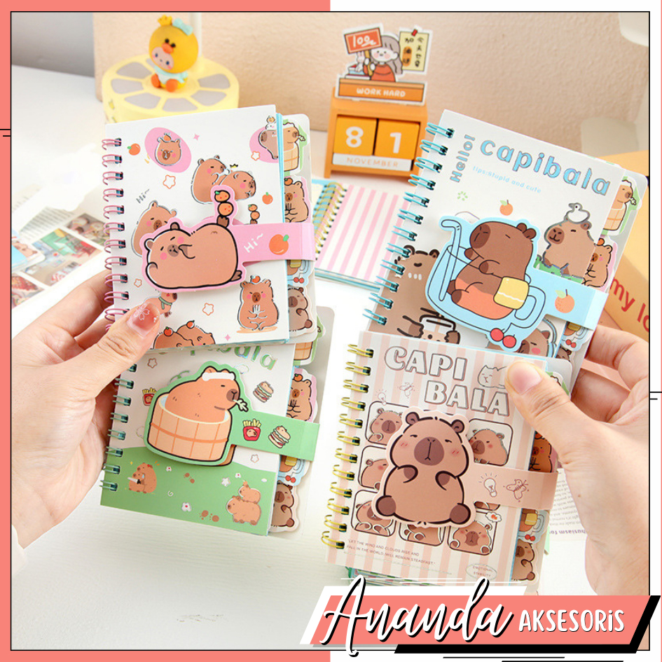 

Notebook A7 Spiral Capybara Viral / Buku Tulis Catatan / Memo Notepad