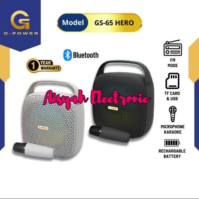 SPEAKER PORTABEL G-POWER GS-65 HERO GARANSI RESMI