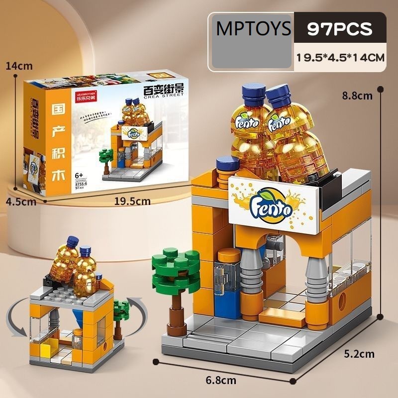 Creator brick MAINAN balok susun pertokoan modern balok perkotaan brick toys city dioraman mainan pu