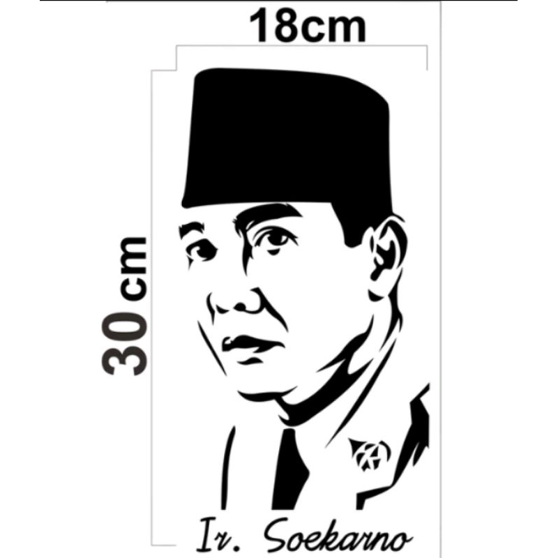 Cutting sticker Siluet Presiden Soekarno Stiker Variasi Mobil Gambar Soekarno