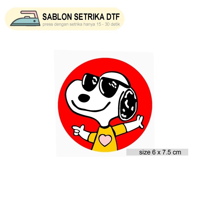 

Stiker Sablon Snoopy Round