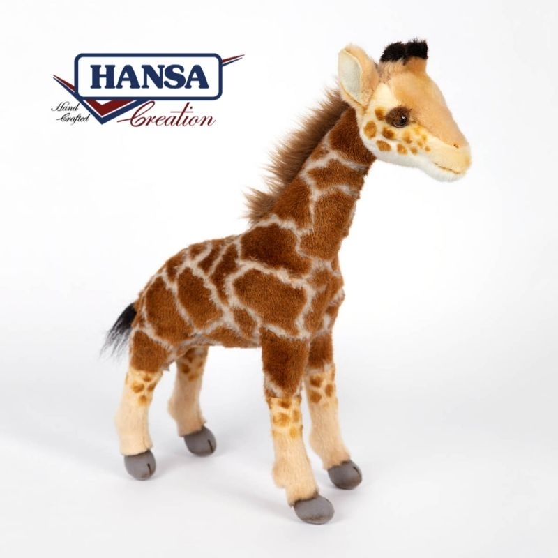 Boneka Jerapah HANSA Mirip Asli Plush Stuffed Toys Giraffe Plushie Stuff Toy The Jungle Animals Sava