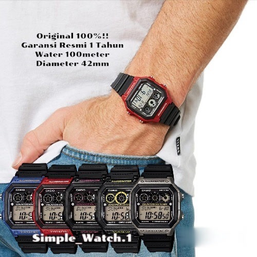 Original 100% Jam Tangan Pria CASIO AE-1300WH-1A2VDF AE-1300WH-1AVDF AE-1300WH-2AVDF AE-1300WH-4AVDF
