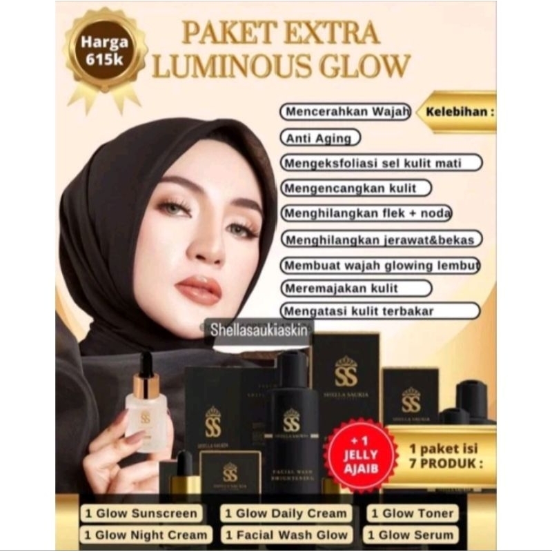 Paket Luminous Glowing Extra Glowing Lengkap + Jelly Ajaib 100%Original Shellasaukia Skincare