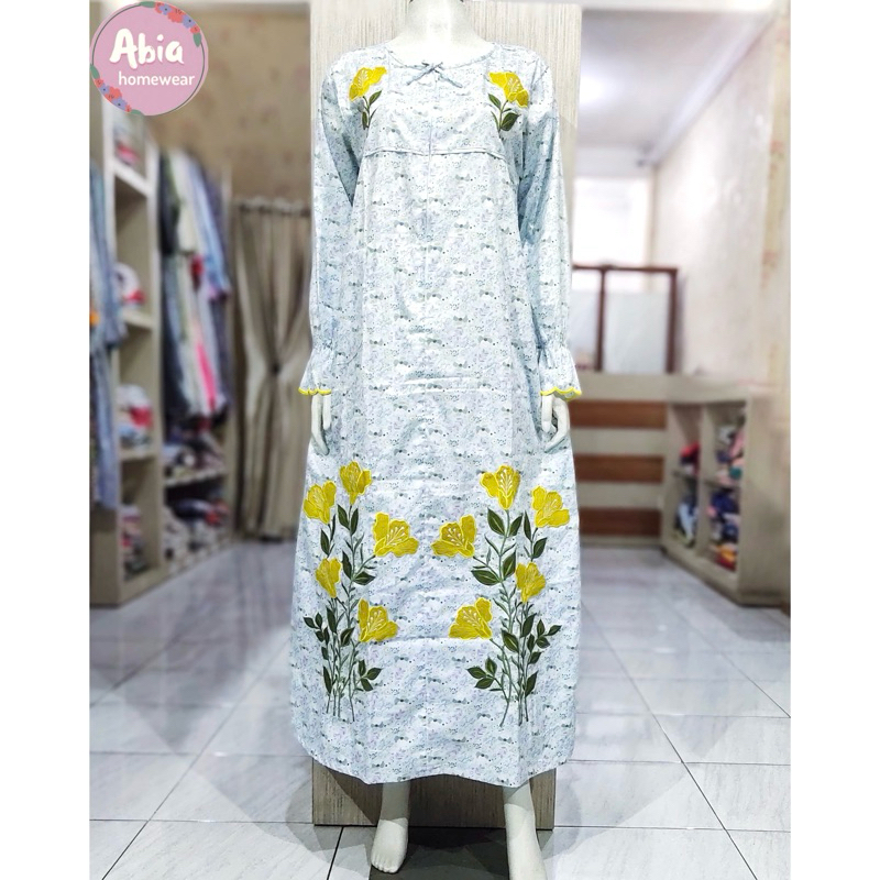 Gamis Katun Jepang Bordir Khas Malang - Busui Friendly