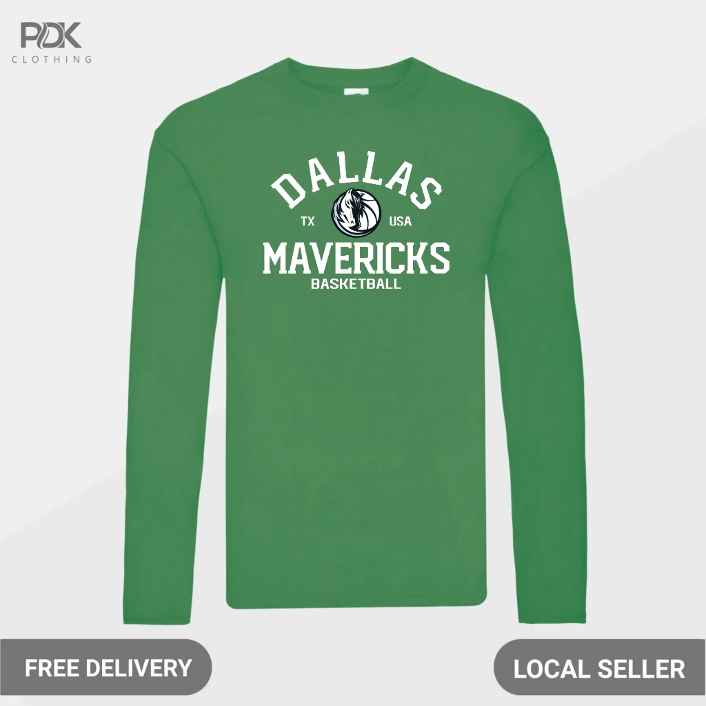 Kaos Pria Baju Lengan Panjang Basketball Nba Dallas Mavericks USA