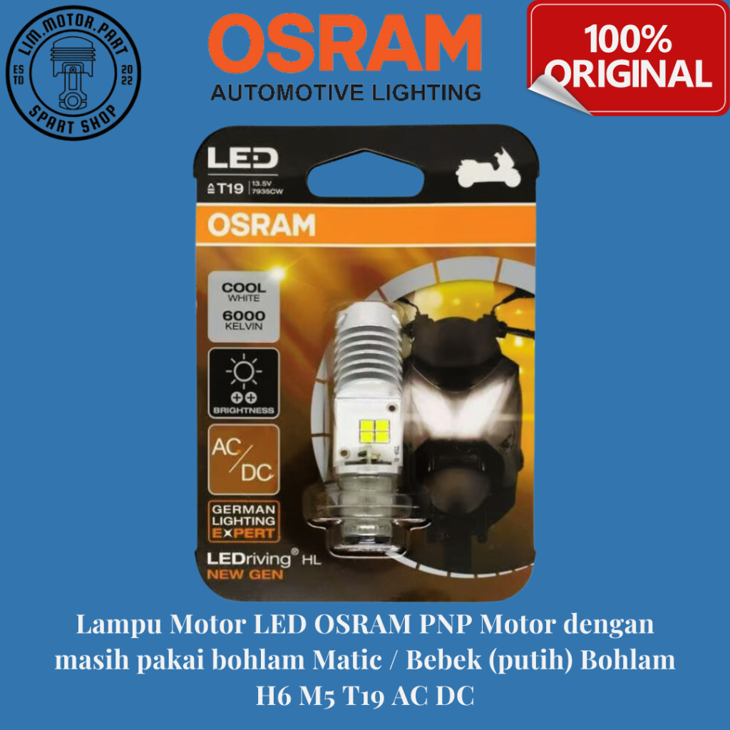COD | LAMPU LED OSRAM MOTOR T19 NEW GEN PUTIH BEBEK | MATIC AC&DC 7935CW ORIGINAL 100%