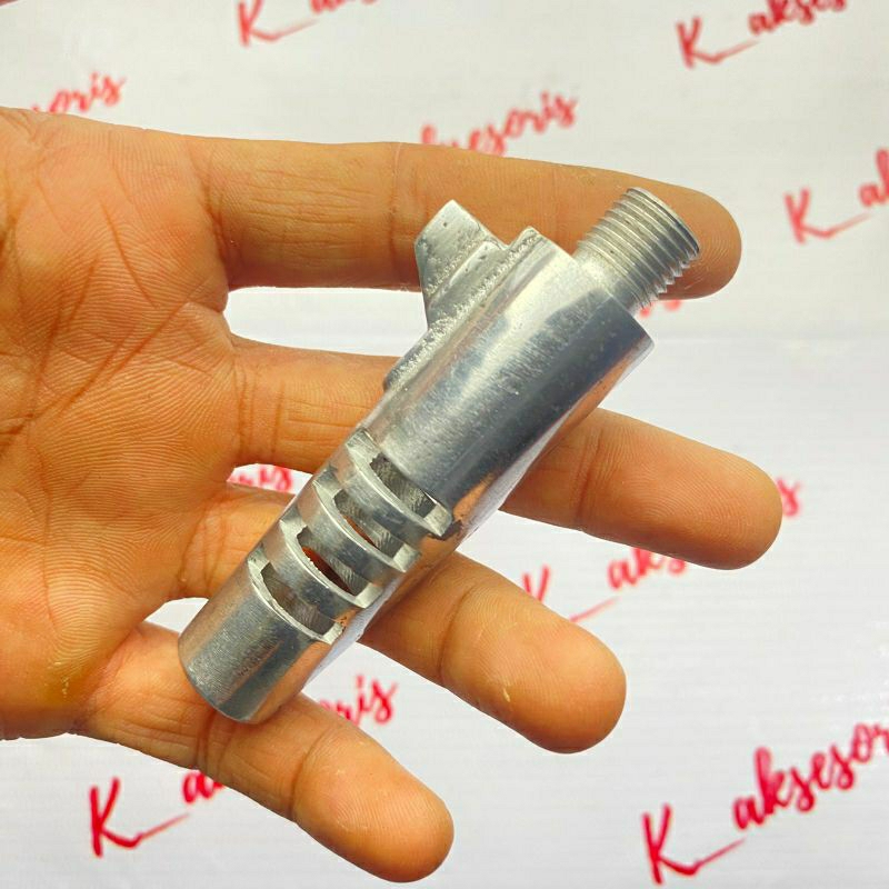 MuzleBreak Pemeah Suara Silver Aluminum