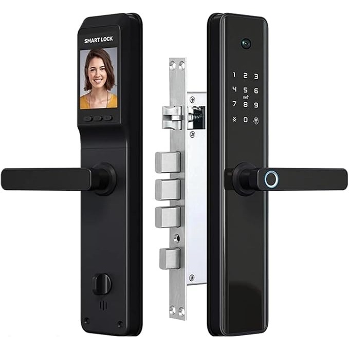 Smart Door Lock Kunci Pintu Rumah Fingerprint Password Key Card - ML790 - Black