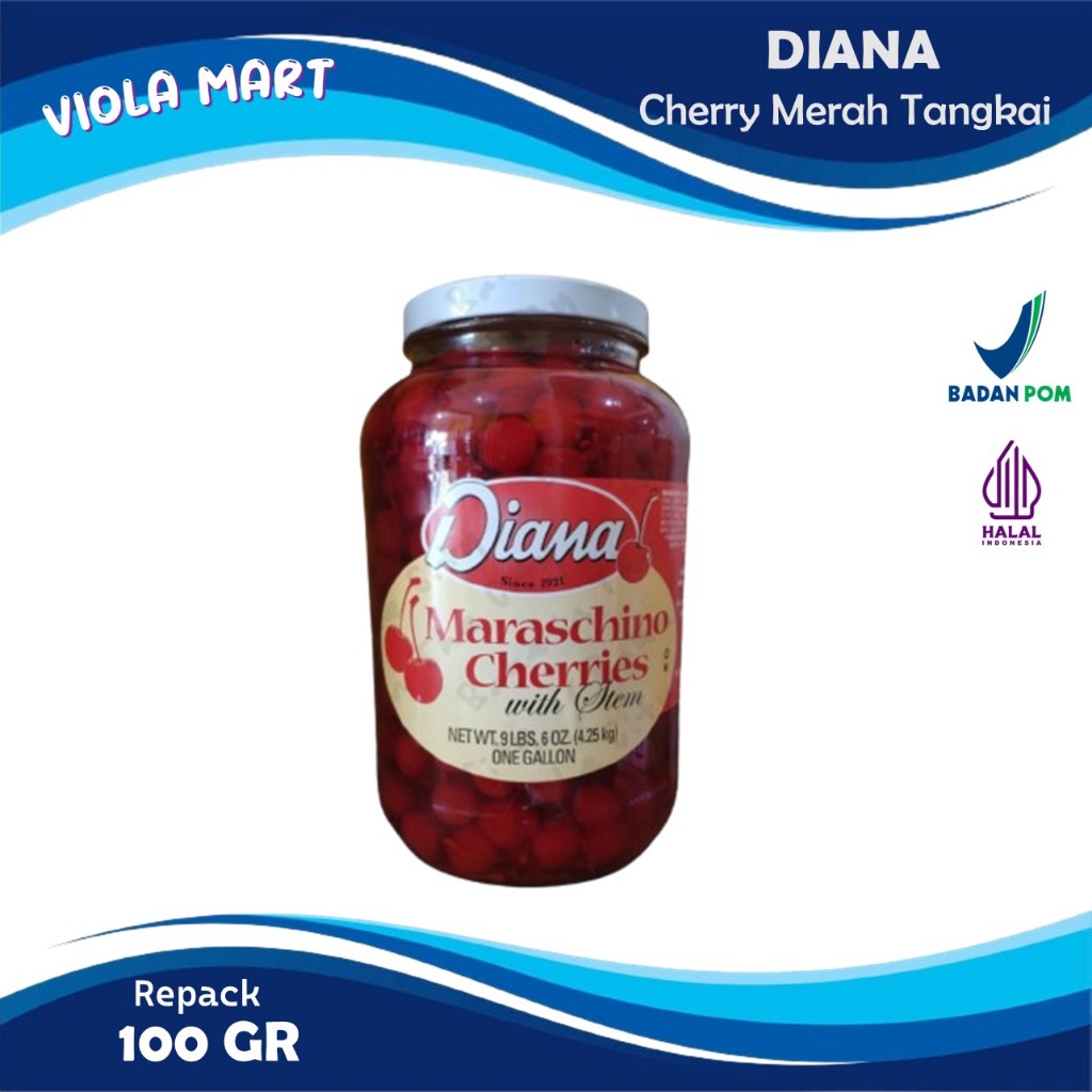 

CHERRY Merah Tangkai DIANA (Per 5pcs) / Buah Ceri GOOD QUALITY {Tersedia Harga Grosir}