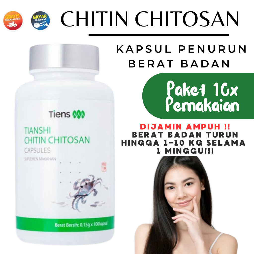 Chitin Chitosan Obat Cina Asam Lambung Maag Gerd BPOM Isi 10 Kapsul