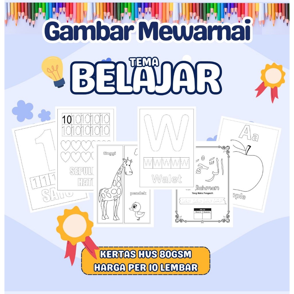 

Kertas Gambar Mewarnai Murah - Anak TK SD PAUD Remaja - Kertas HVS A4 A5 80 GSM - Bukan Buku Gambar Hanya Sketsa Per Lembar
