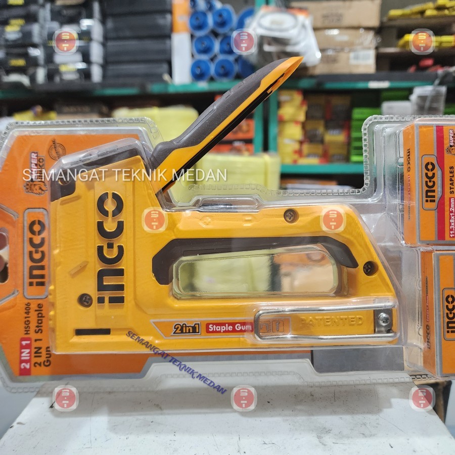 

HSG1406 PAKU STAPLES HEKTER GUN JOK TACKER TEMBAK MANUAL 2 IN 1 INGCO