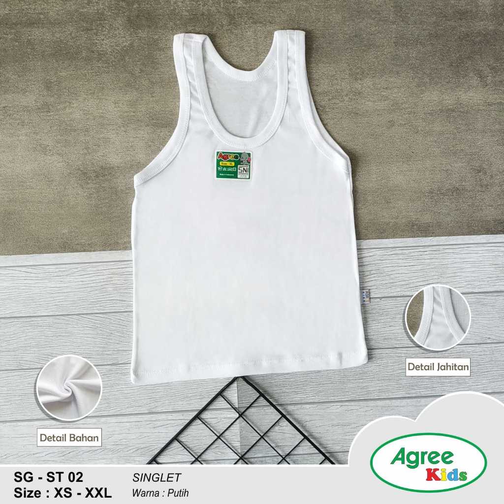 3 Pcs Singlet ANAK Agree kids ST02 Kaos Dalam Balita Murah Kaos Dalam Anak