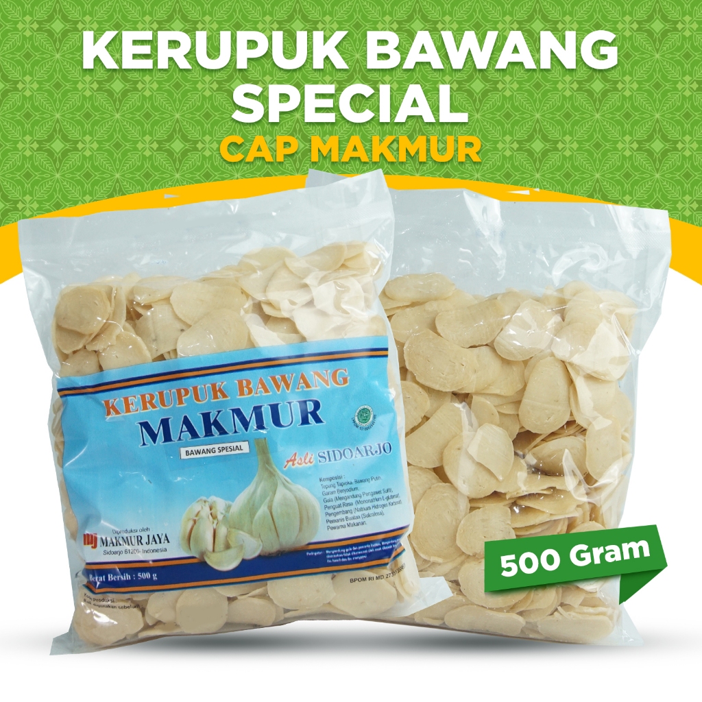 

KERUPUK MENTAH CAP MAKMUR, KERUPUK BAWANG SPECIAL RENYAH GURIH TANPA DIJEMUR