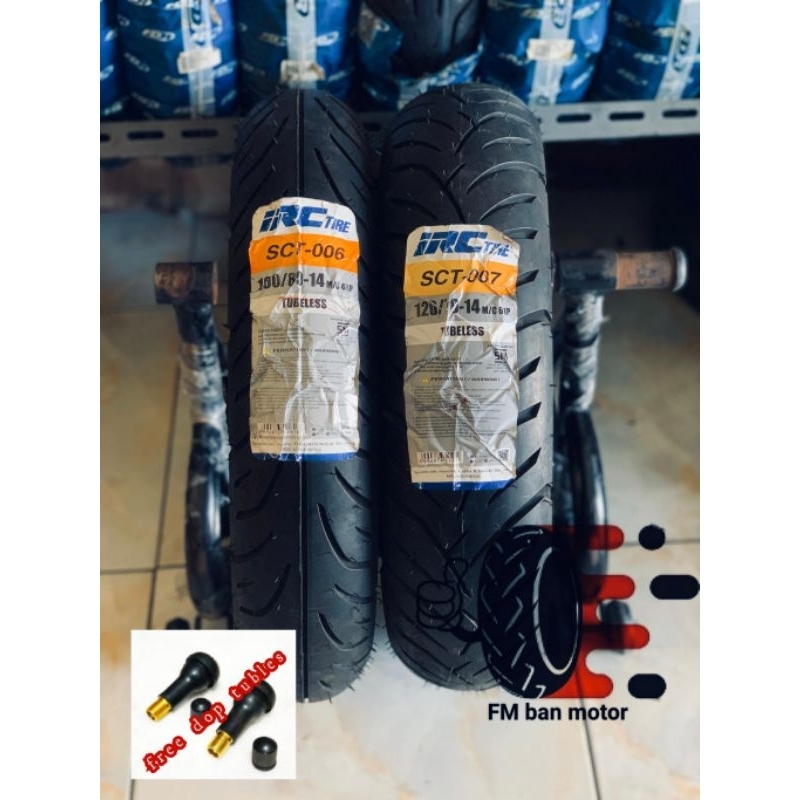 BAN LUAR MOTOR IRC//PCX DEPAN BELAKANG//SCT-006 , SCT-007 , 100/80-14 , 120/70-14 tubeless