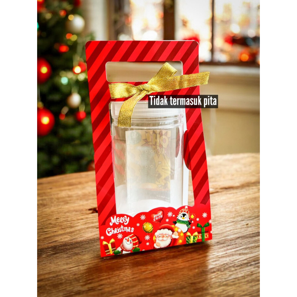 

( 10pcs ) Paperbox natal packaging toples tabung jar 400 - 1000ml dus box tenteng hampers kue kering
