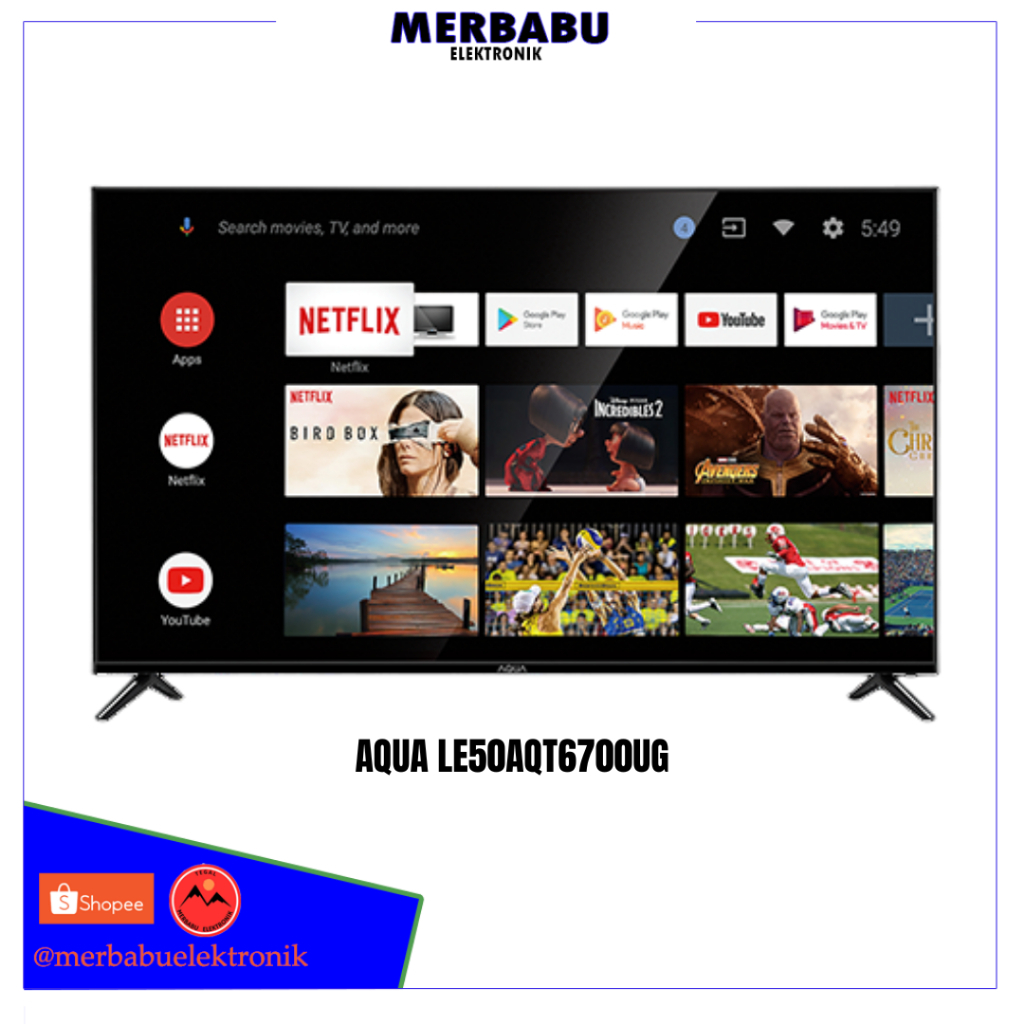 TV AQUA LE50AQT6700UG - 50 Inch Smart TV Android